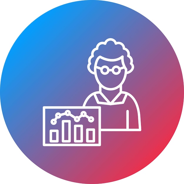Imagen vectorial del icono del científico de datos Se puede utilizar para Big Data
