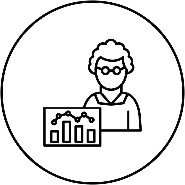 Imagen vectorial del icono del científico de datos Se puede utilizar para Big Data