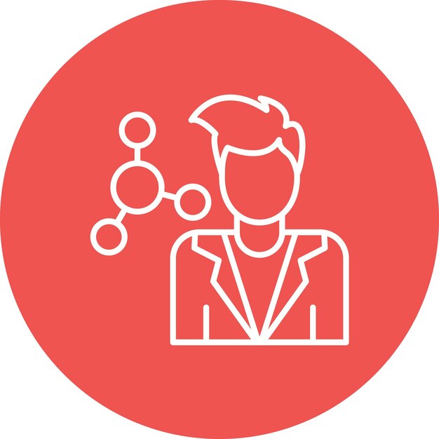 Imagen vectorial del ícono del científico masculino Se puede utilizar para la bioingeniería
