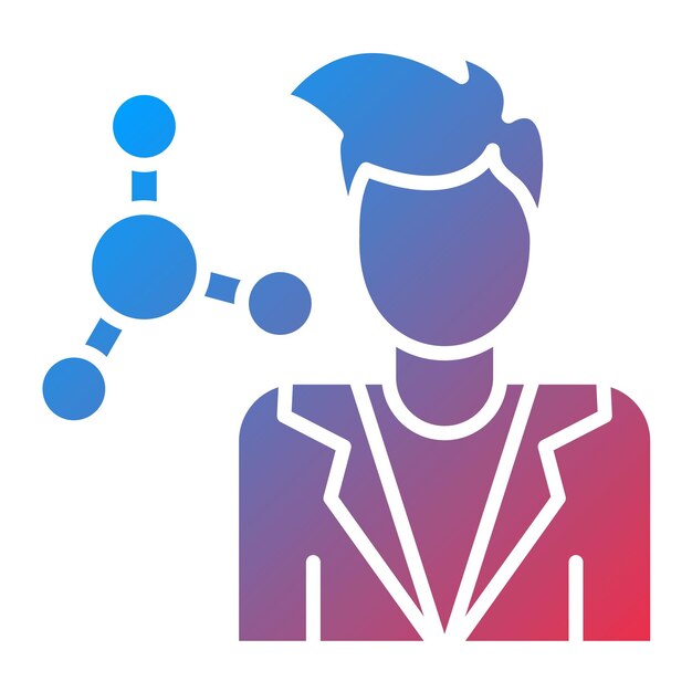 Imagen vectorial del ícono del científico masculino Se puede utilizar para la bioingeniería
