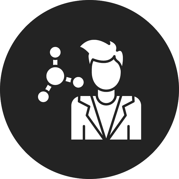 Imagen vectorial del ícono del científico masculino Se puede utilizar para la bioingeniería