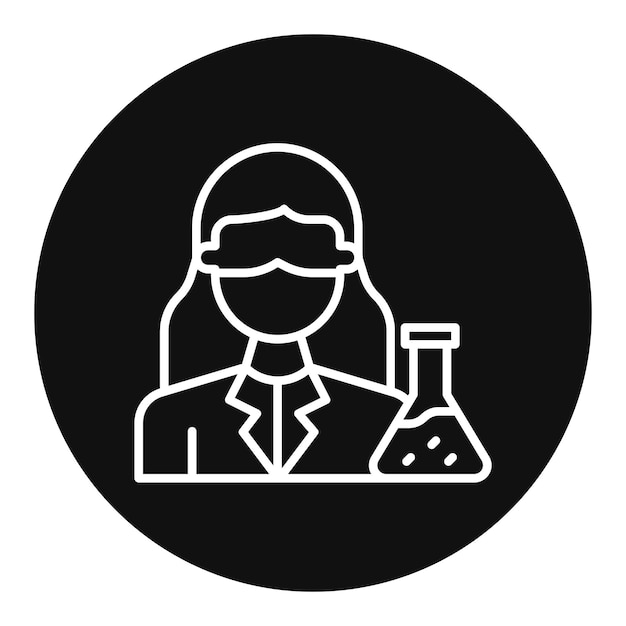 Imagen vectorial del icono del científico Se puede usar para mujeres