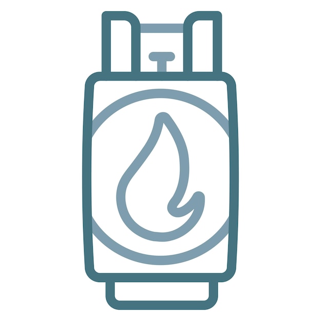 Imagen vectorial del icono del cilindro de gas Se puede usar para petróleo y gas