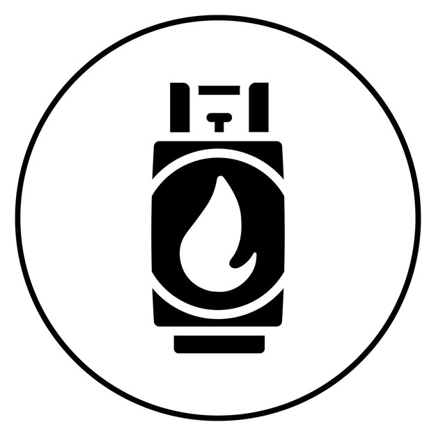 Imagen vectorial del icono del cilindro de gas Se puede usar para petróleo y gas