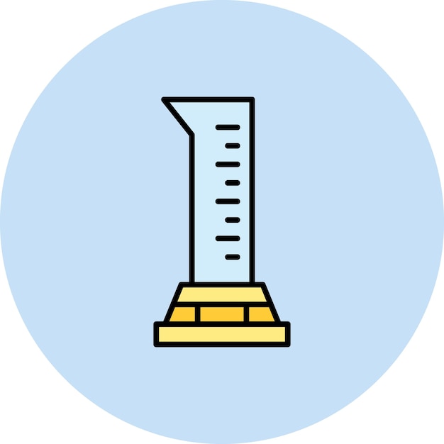 Imagen vectorial de icono de cilindro graduado Se puede utilizar para química