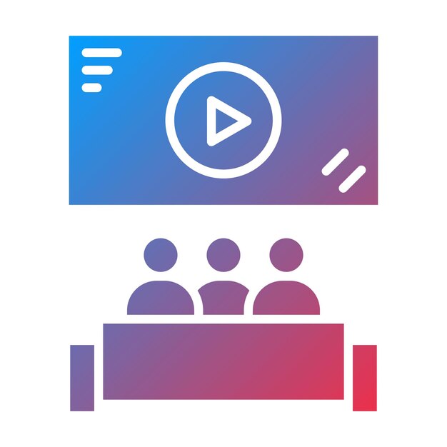 Imagen vectorial de icono de cine Se puede usar para Mall
