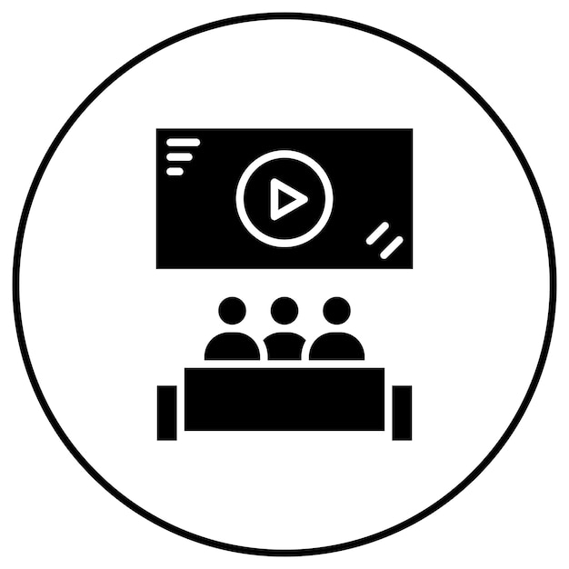 Imagen vectorial de icono de cine Se puede usar para Mall