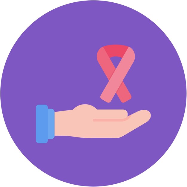 Imagen vectorial del icono de la cinta de concienciación sobre el cáncer Se puede utilizar para la quimioterapia