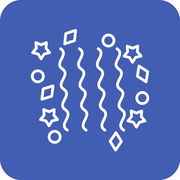 Imagen vectorial del icono de las cintas de fiesta Se puede usar para fiestas y celebraciones