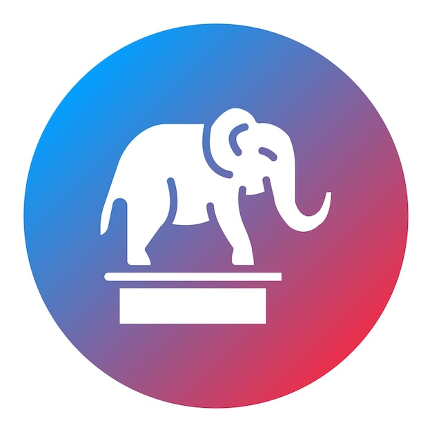 Imagen vectorial del icono del circo del elefante Se puede usar para el parque acuático