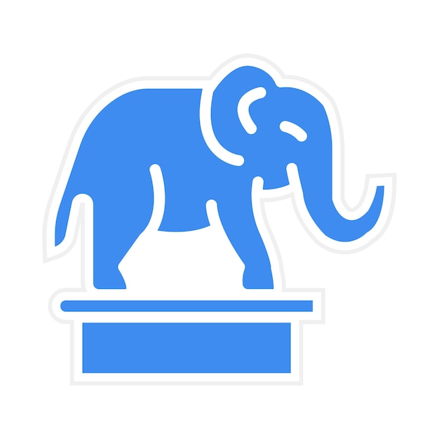 Imagen vectorial del icono del circo del elefante Se puede usar para el parque acuático