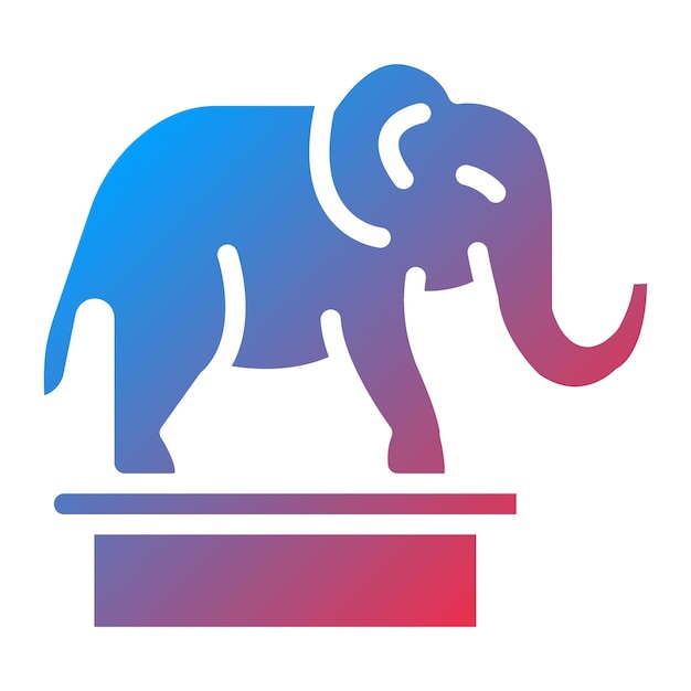 Imagen vectorial del icono del circo del elefante Se puede usar para el parque acuático