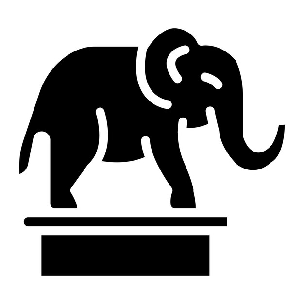 Imagen vectorial del icono del circo del elefante Se puede usar para el parque acuático