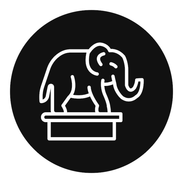 Imagen vectorial del icono del circo del elefante Se puede usar para el parque acuático