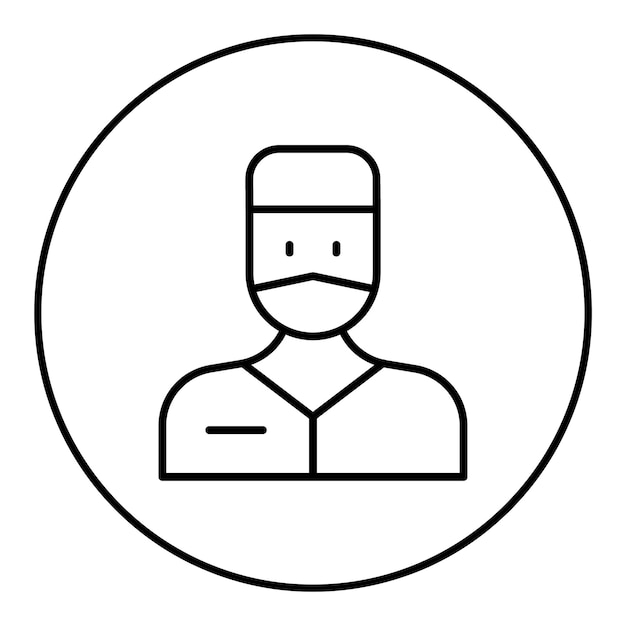 Imagen vectorial del icono del cirujano masculino Se puede utilizar para las profesiones