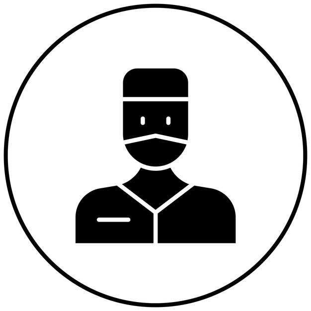 Imagen vectorial del icono del cirujano masculino Se puede utilizar para las profesiones