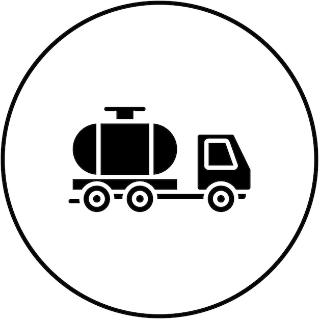 Imagen vectorial del icono del cisterna de agua Se puede utilizar para el transporte