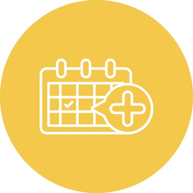 Imagen vectorial del icono de la cita médica Se puede utilizar para la hora y la fecha