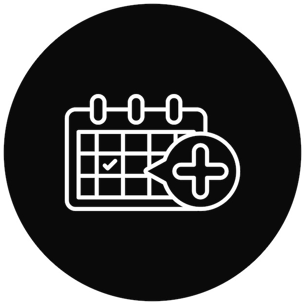 Imagen vectorial del icono de la cita médica Se puede utilizar para la hora y la fecha