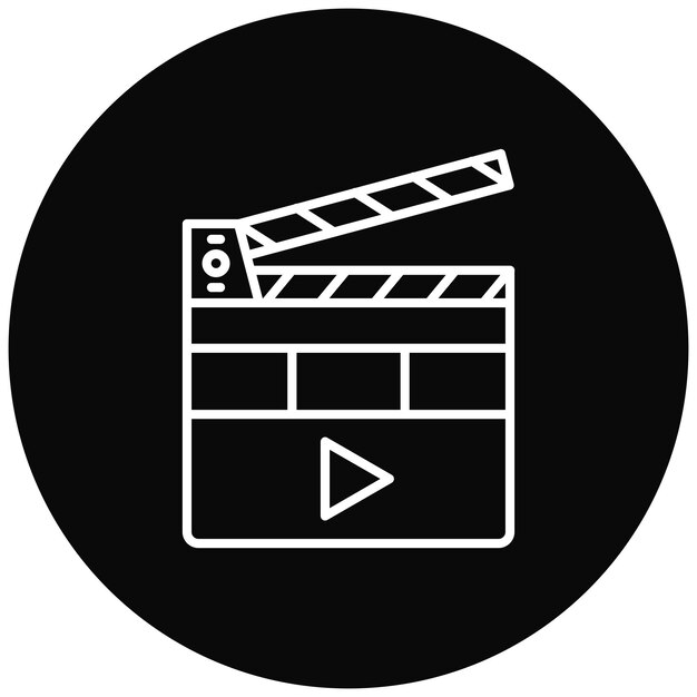 Imagen vectorial del icono de Clapperboard se puede utilizar para el cine