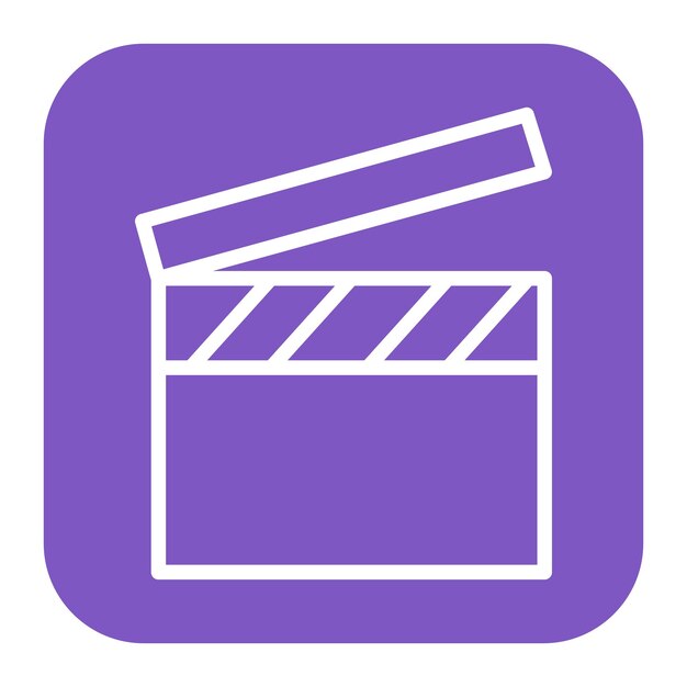 Imagen vectorial del icono de Clapperboard Se puede utilizar para la realización de películas