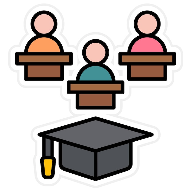 Imagen vectorial del icono de la clase del grupo Se puede utilizar para la educación en línea