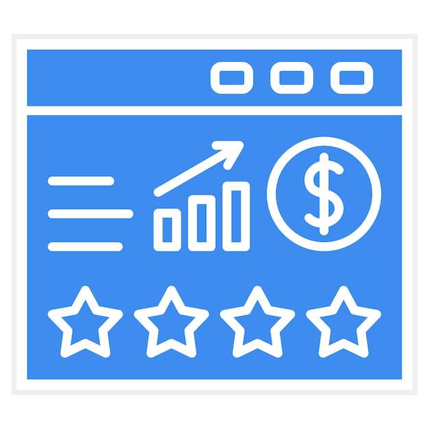 Imagen vectorial del icono de clasificación del sitio web Se puede utilizar para SEO y SEM
