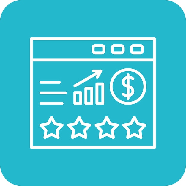 Imagen vectorial del icono de clasificación del sitio web Se puede utilizar para SEO y SEM