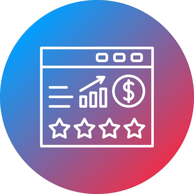Imagen vectorial del icono de clasificación del sitio web Se puede utilizar para SEO y SEM