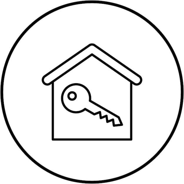 Imagen vectorial del icono clave de la casa Se puede utilizar para bienes raíces