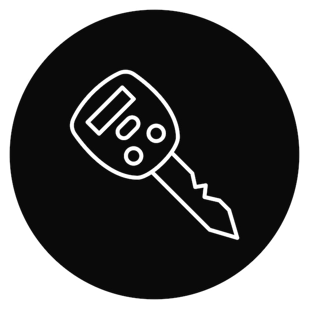 Imagen vectorial del icono clave del coche Se puede utilizar para la reparación de automóviles