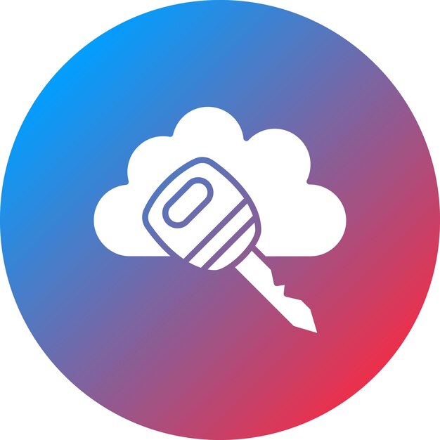 La imagen vectorial del icono clave de la nube se puede utilizar para la computación en la nube