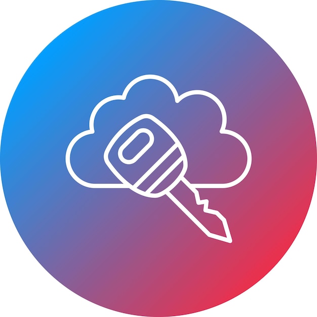 La imagen vectorial del icono clave de la nube se puede utilizar para la computación en la nube