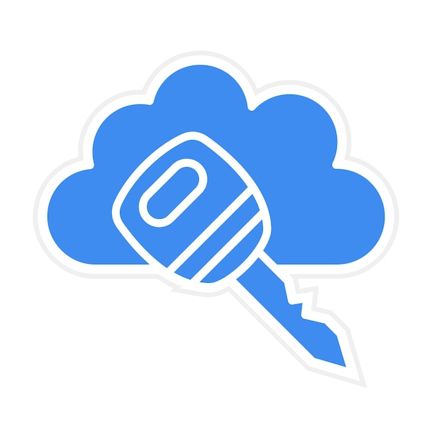 La imagen vectorial del icono clave de la nube se puede utilizar para la computación en la nube