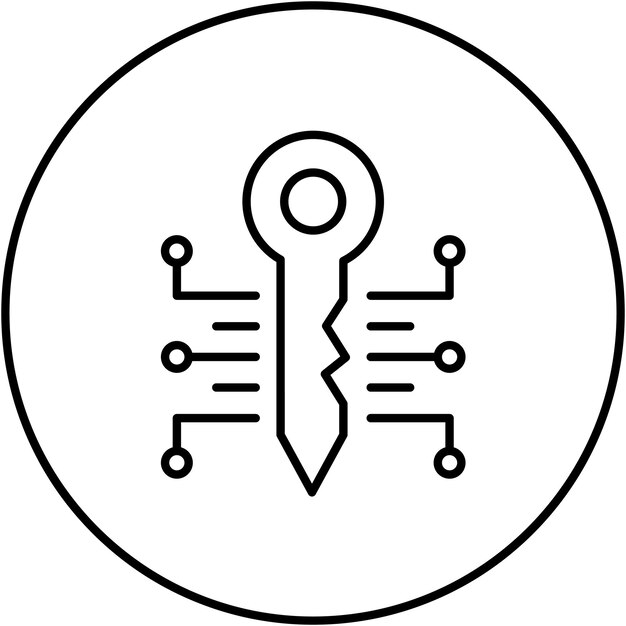 La imagen vectorial del icono clave se puede utilizar para la seguridad cibernética