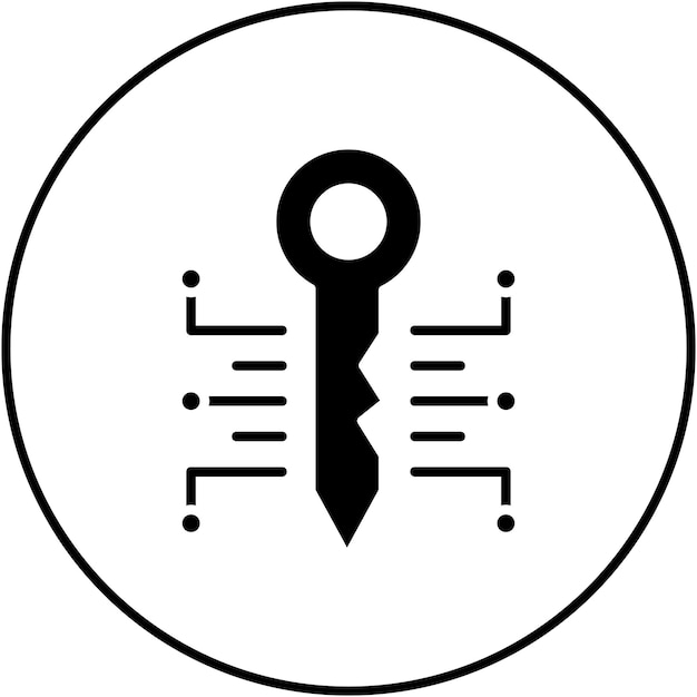 La imagen vectorial del icono clave se puede utilizar para la seguridad cibernética