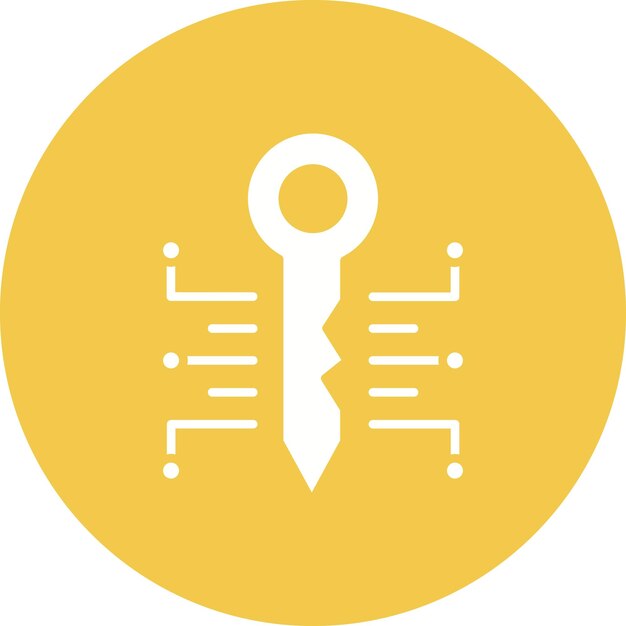 La imagen vectorial del icono clave se puede utilizar para la seguridad cibernética