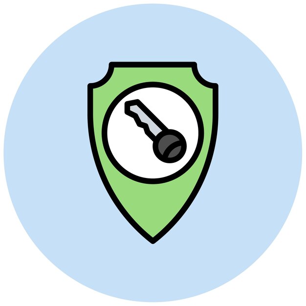 Imagen vectorial del icono de la clave de seguridad Se puede utilizar para el espacio de coworking