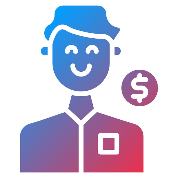 Imagen vectorial del icono del cliente masculino Se puede utilizar para Gig Economy