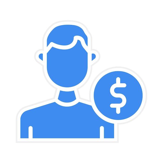 Imagen vectorial del icono del cliente masculino Se puede utilizar para la investigación de delitos