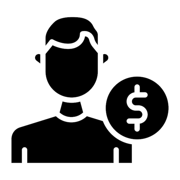 Imagen vectorial del icono del cliente masculino Se puede utilizar para la investigación de delitos