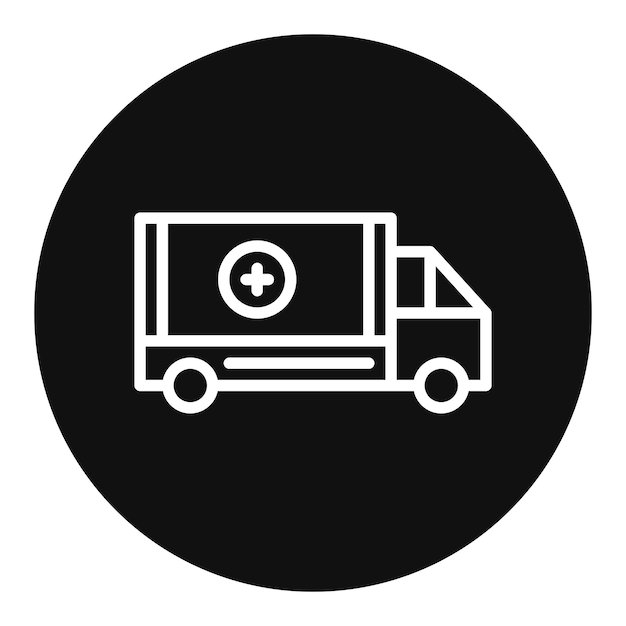 Imagen vectorial de icono de clínica móvil Puede utilizarse para la tuberculosis