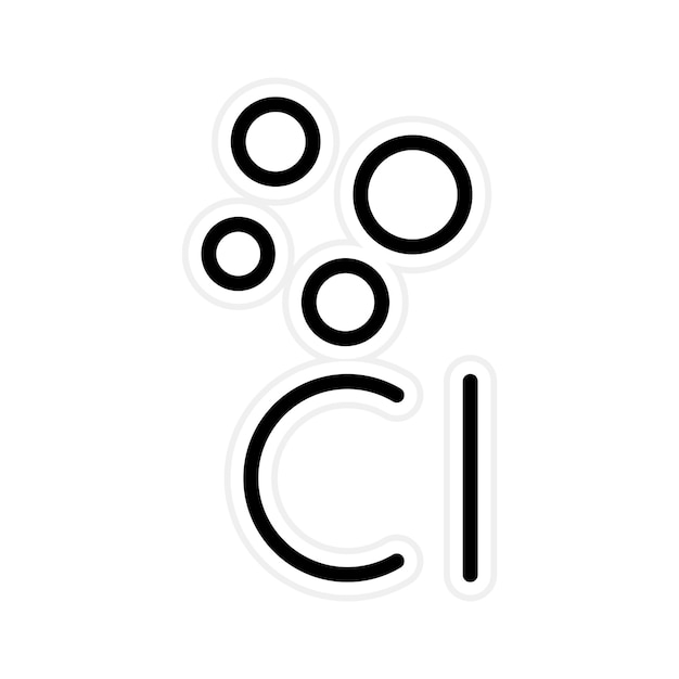 Imagen vectorial del icono de cloro Se puede utilizar para la lavandería