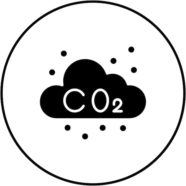 Imagen vectorial del icono de CO2 Se puede utilizar para la energía nuclear