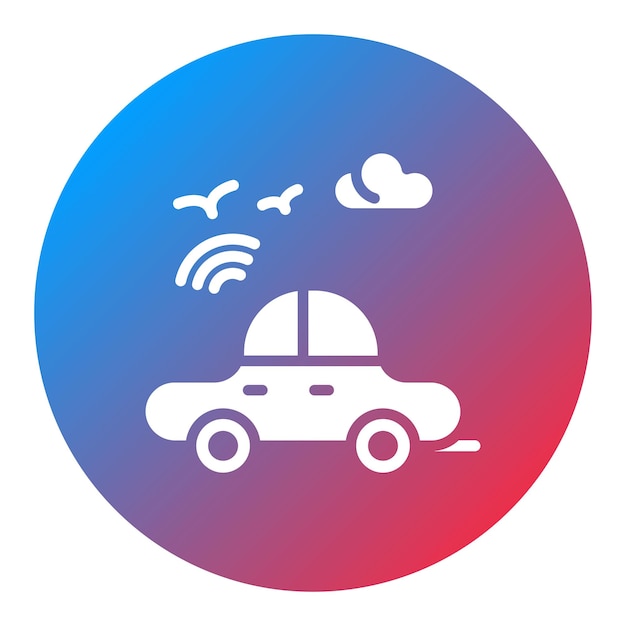Imagen vectorial del icono del coche autónomo Se puede utilizar para la robótica