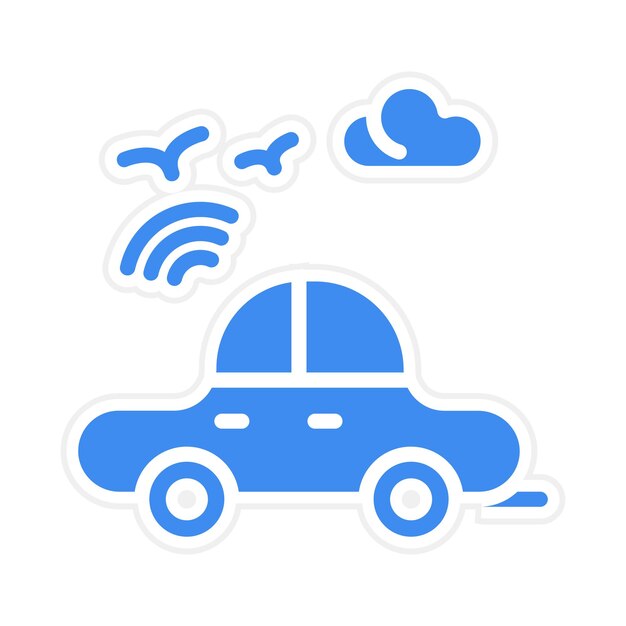 Imagen vectorial del icono del coche autónomo Se puede utilizar para la robótica