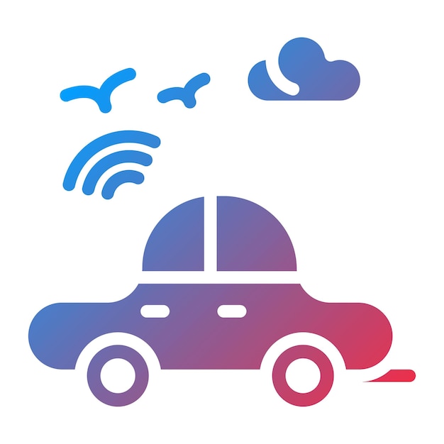 Imagen vectorial del icono del coche autónomo Se puede utilizar para la robótica