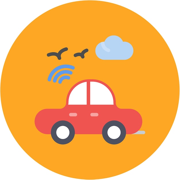 Imagen vectorial del icono del coche autónomo Se puede utilizar para la robótica