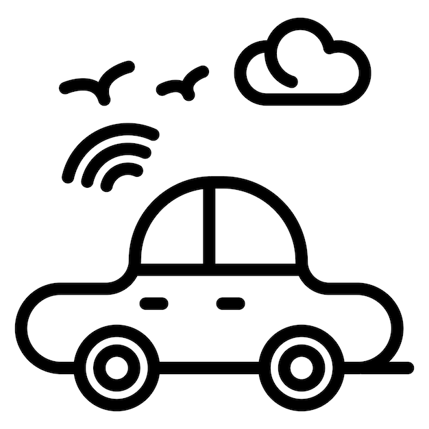 Imagen vectorial del icono del coche autónomo Se puede utilizar para la robótica