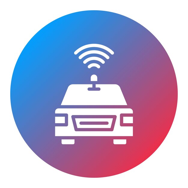 Imagen vectorial del icono del coche sin conductor Se puede usar para Cyberpunk